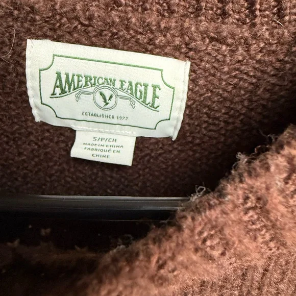 American Eagle Outfitters Brown and Cream Fair Isle Crew Neck Sweater - Picture 3 of 8